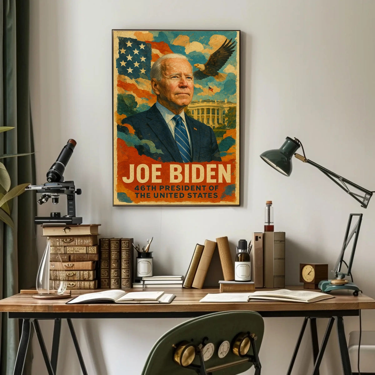 Joe Biden 46th President of the United States Layered Digital Collage Poster