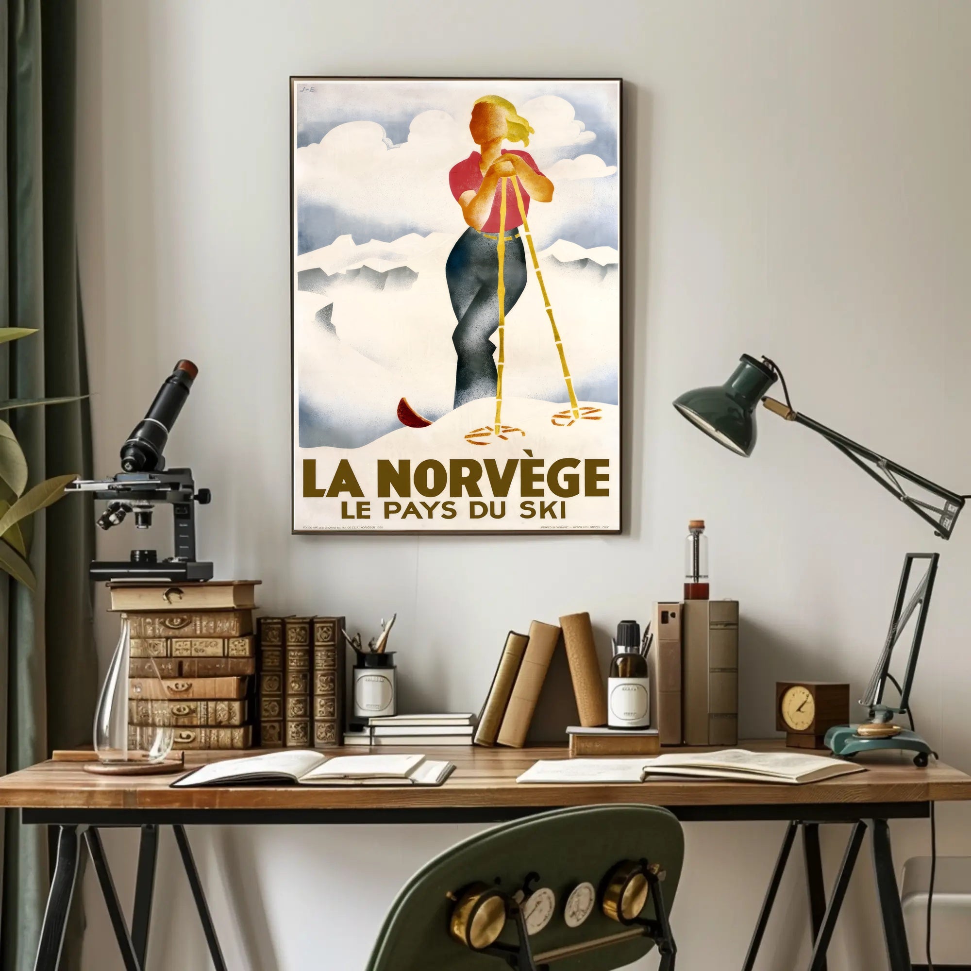 La Norvège: Le Pays du Ski Poster PosterGoat
