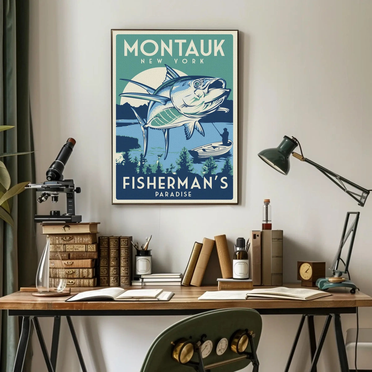 Montauk Fisherman’s Paradise Retro Travel Poster