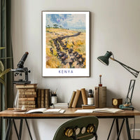 Kenya Wildlife Adventure in Motion Travel Poster PosterGoat