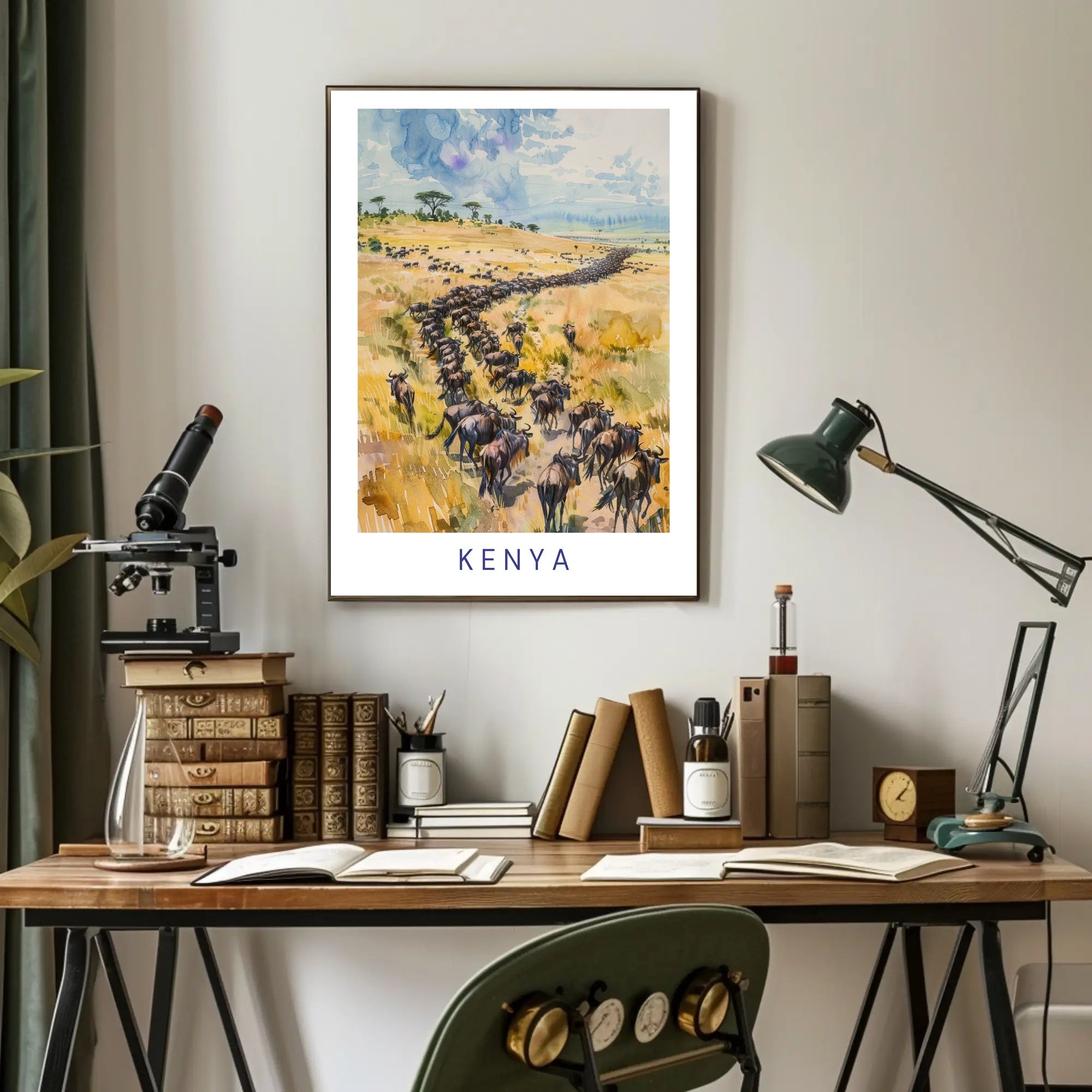 Kenya Wildlife Adventure in Motion Travel Poster PosterGoat