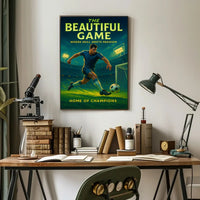Soccer Champion in Action: Inspiring Sports Poster PosterGoat