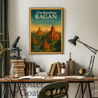 Bagan Travel Poster: Vintage Art of Timeless Beauty