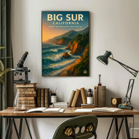 Big Sur Where the Mountains Meet the Sea Poster PosterGoat