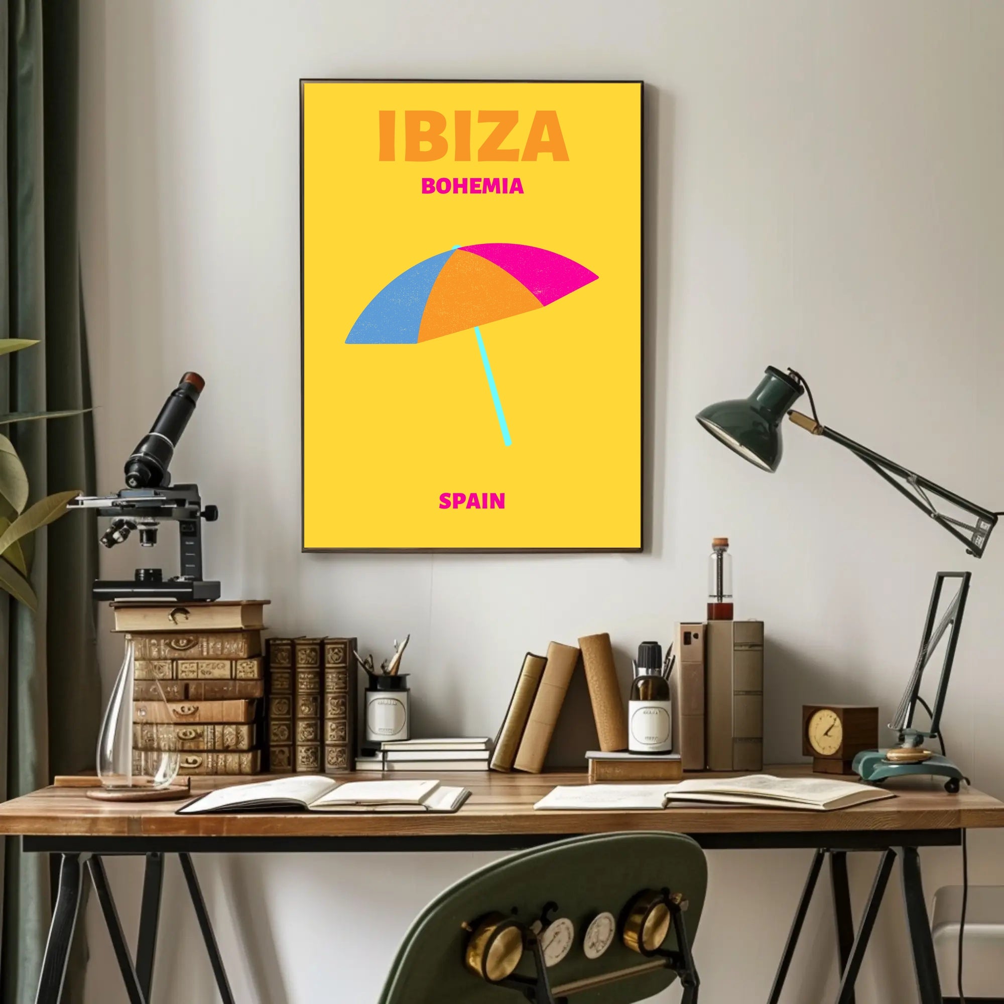 Ibiza Bohemian Vibe Minimalist Art Print Travel Poster PosterGoat