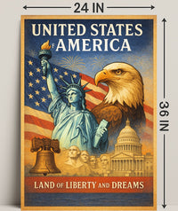 Land of Liberty and Dreams Poster PosterGoat