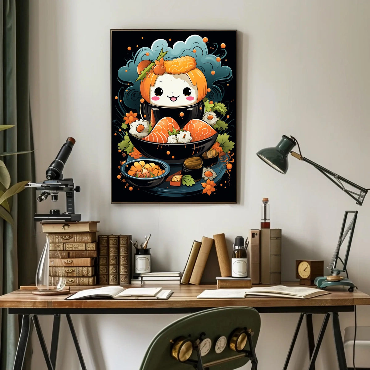 Cute Smiling Sushi Art - Abstract, Artistic, or Pop Culture Poster