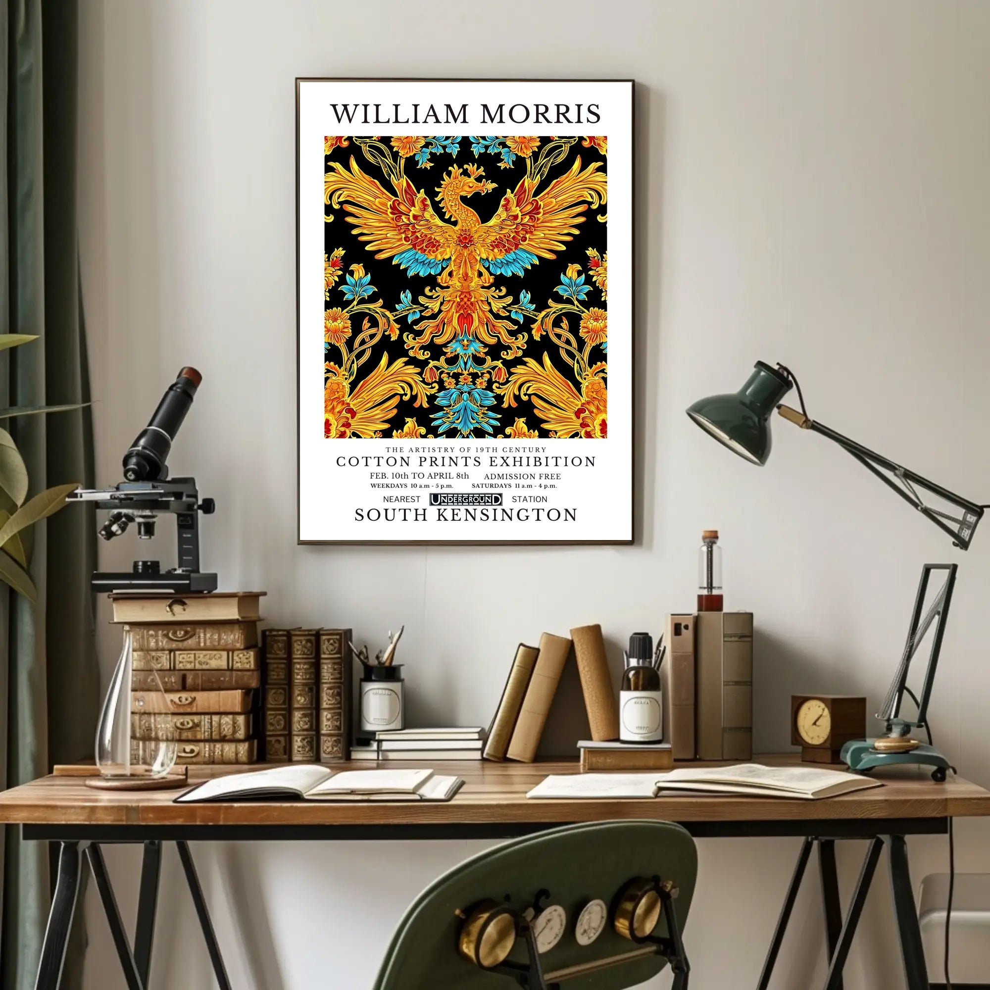 William Morris Cotton Prints Exhibition Poster