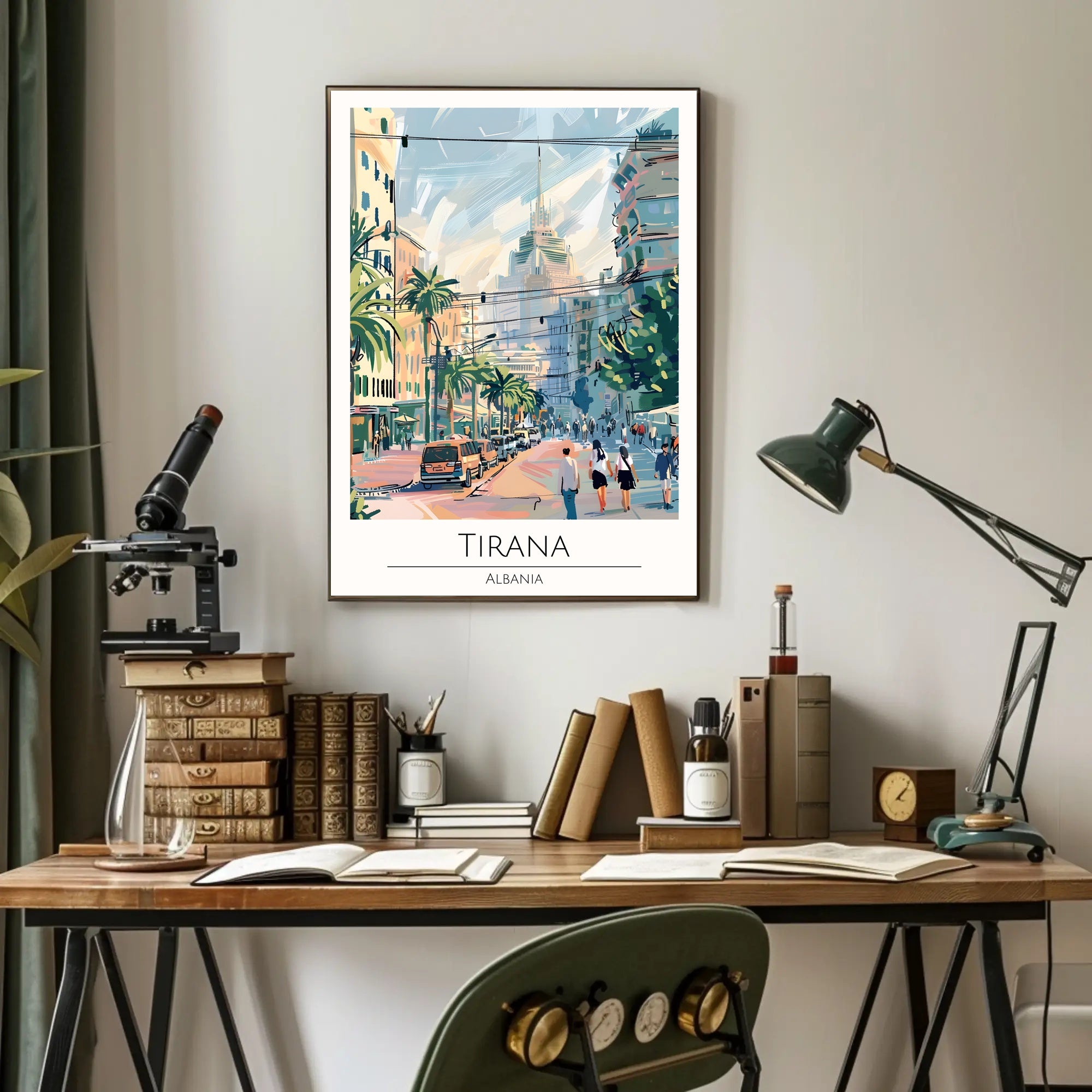 Vibrant Streets of Tirana Poster PosterGoat