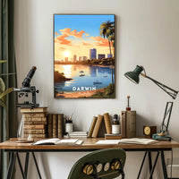 Serene Sunset in Darwin Urban or Cityscape Poster