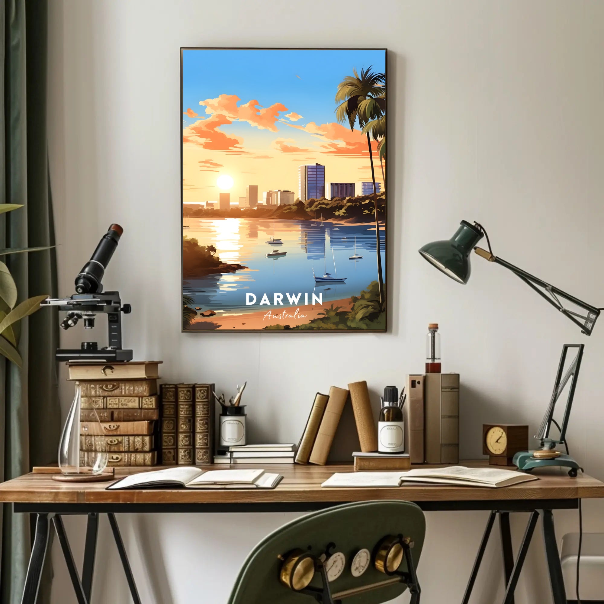 Serene Sunset in Darwin Urban or Cityscape Poster