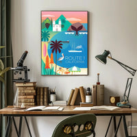 California Coastal Adventure Art – Travel Poster PosterGoat