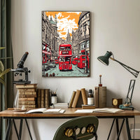 Vintage London Cityscape Poster