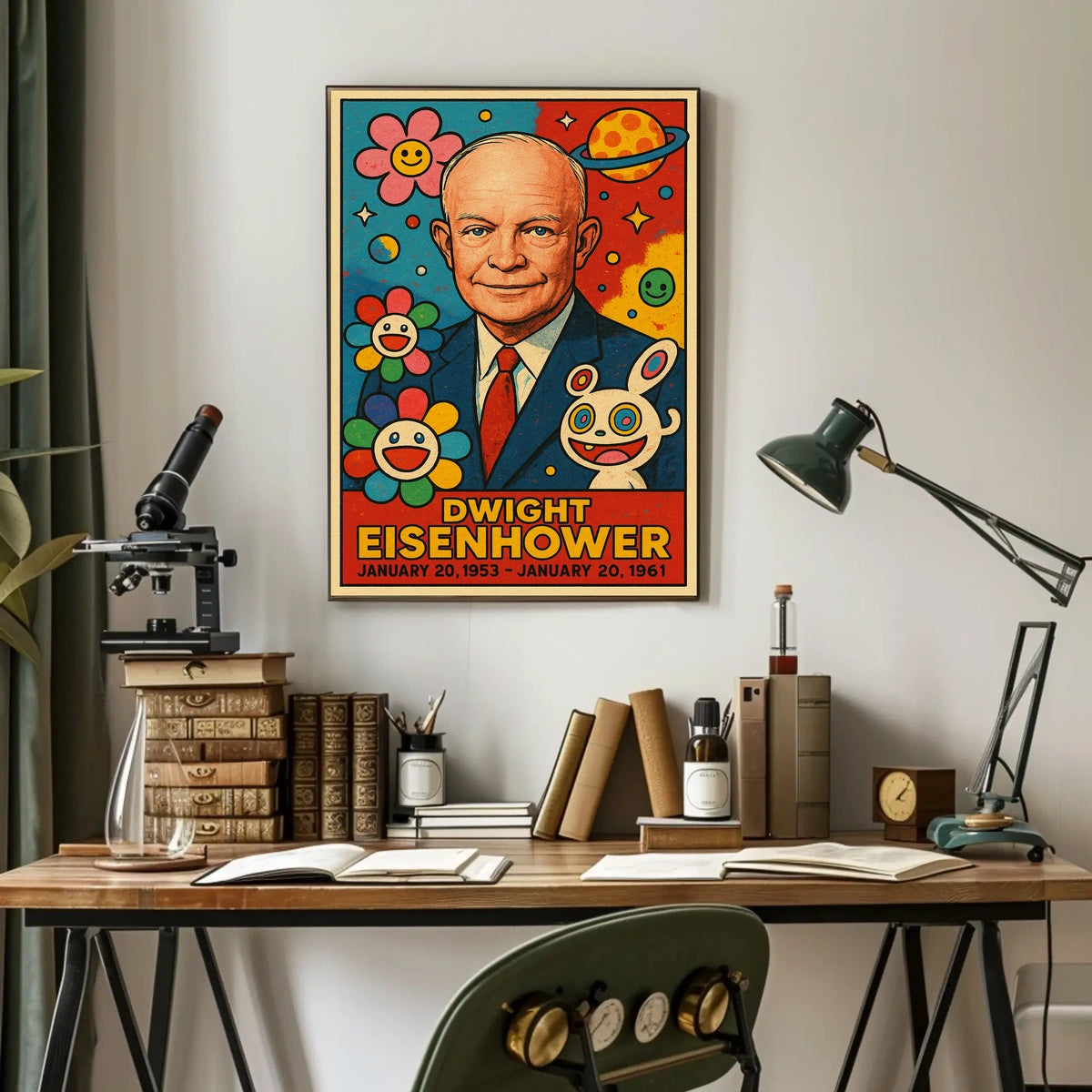 Eisenhower Pop Art Poster: Playful Presidential Tribute