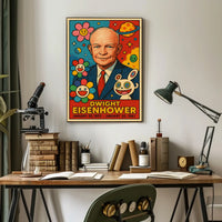 Eisenhower Pop Art Poster: Playful Presidential Tribute