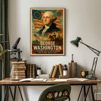 George Washington 1st President of the United States Layered Digital Collage Poster