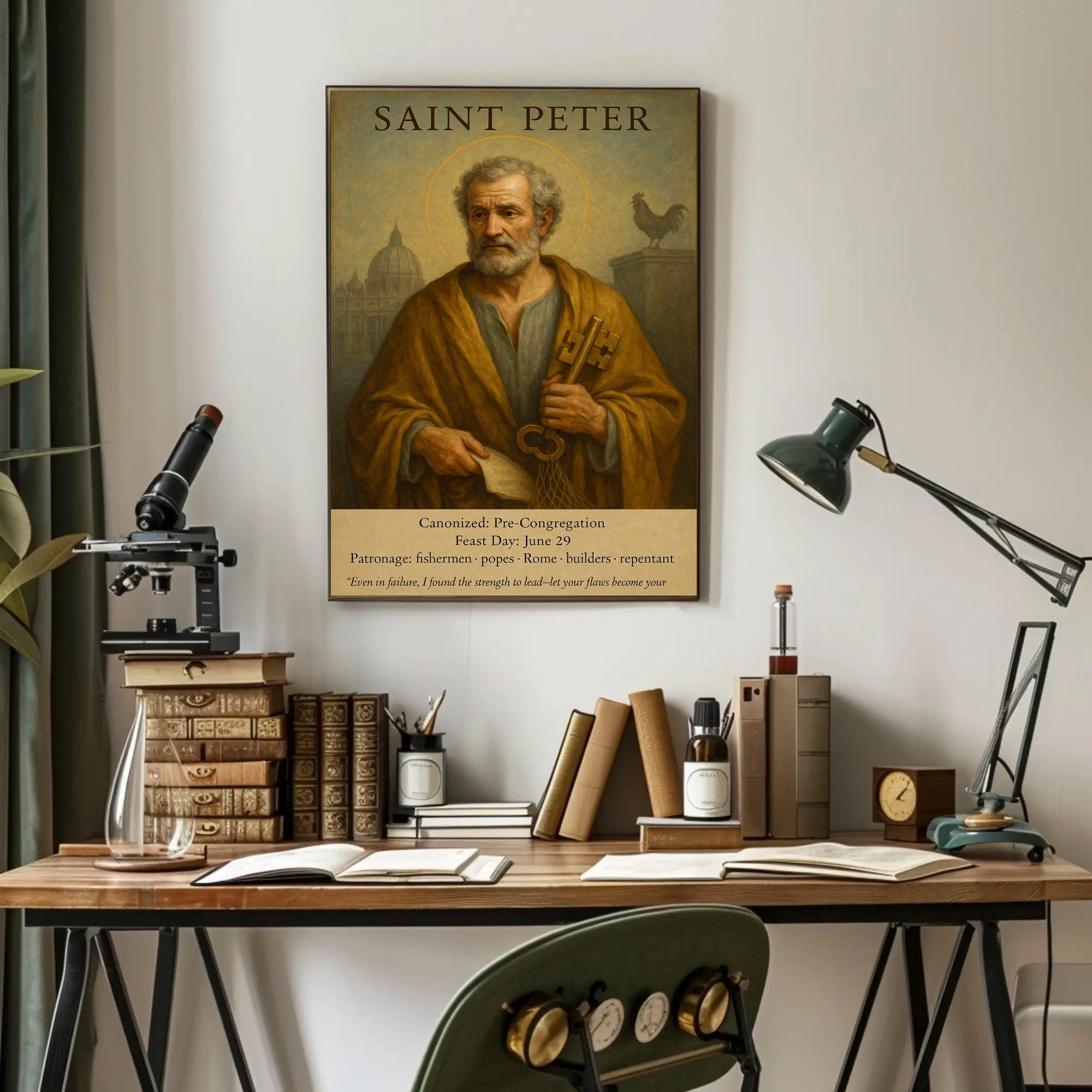 Saint Peter Religious Portrait Poster - Inspirational and Educational Poster