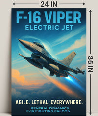 F-16 Viper Electric Jet Poster PosterGoat