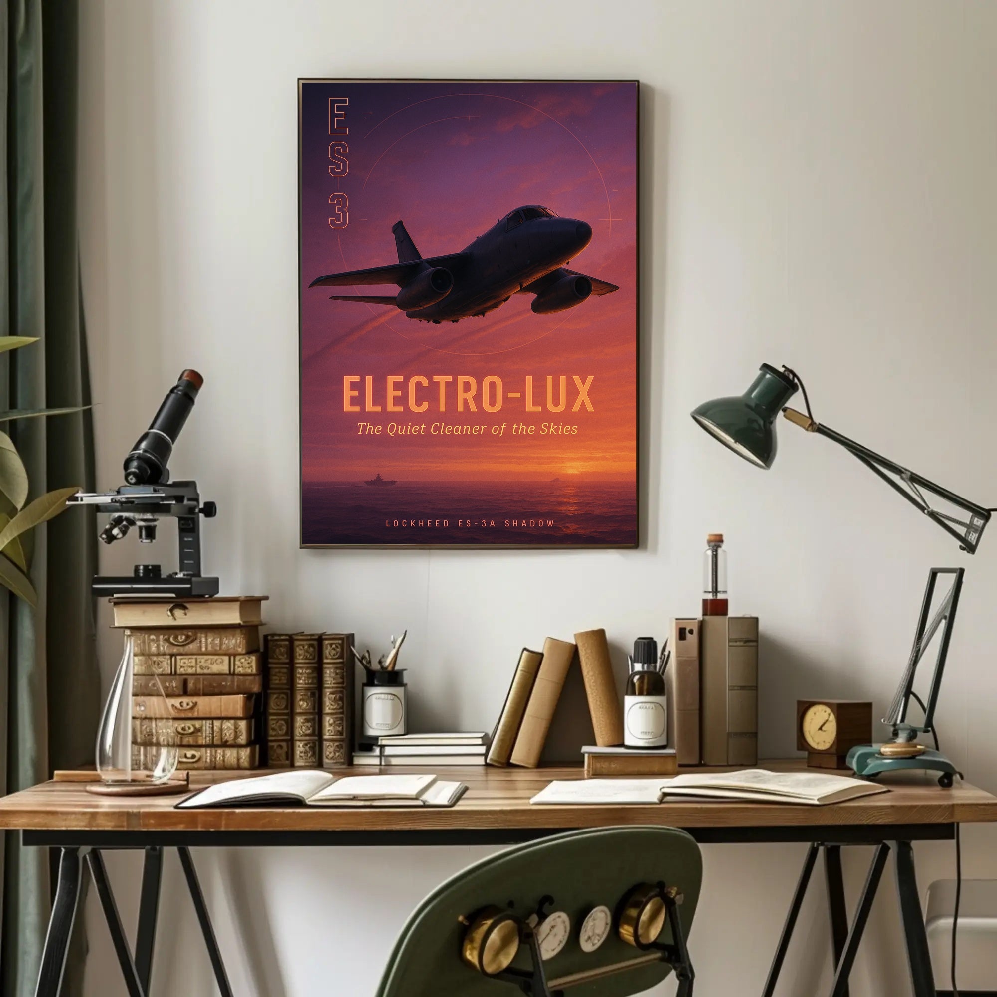 Lockheed ES-3A Shadow in Flight Aviation Poster