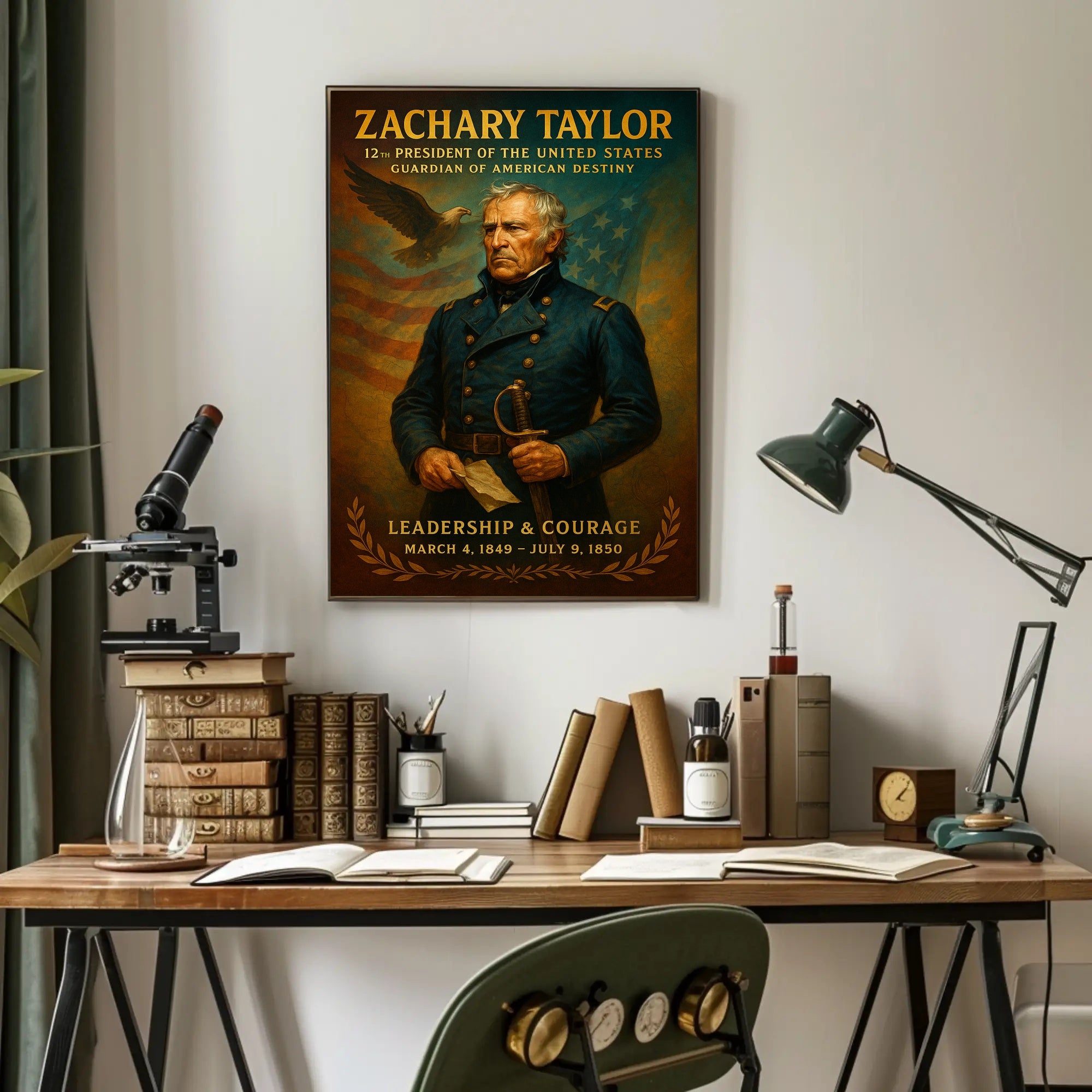 Zachary Taylor Vintage Patriotic Historical Poster