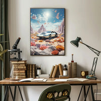 Surreal Vintage Car in Dreamscape Futuristic Sci-Fi Poster