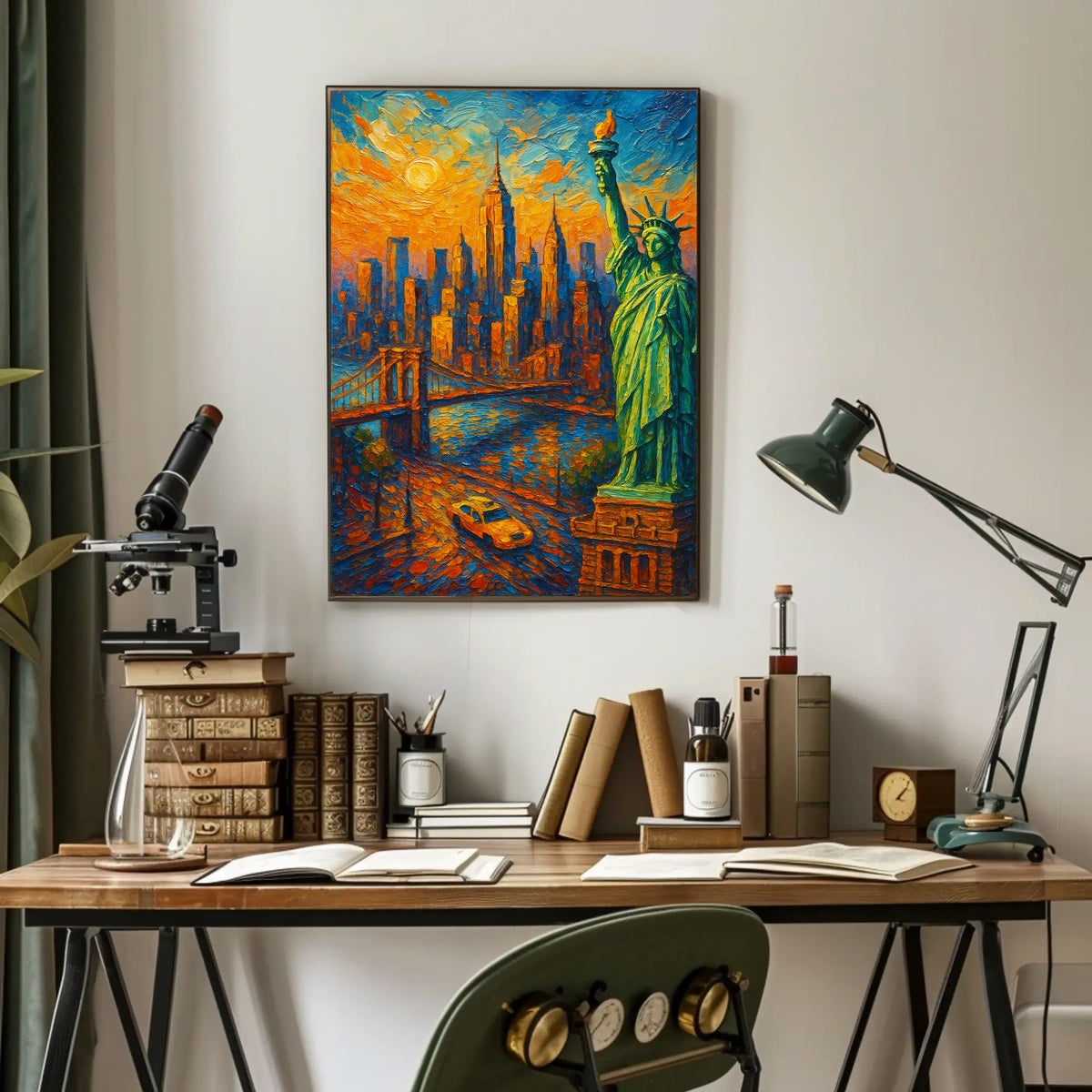Vibrant New York Sunset Painting