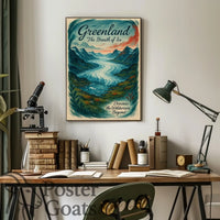 Greenland Glacier Adventure Sunrise Travel Poster
