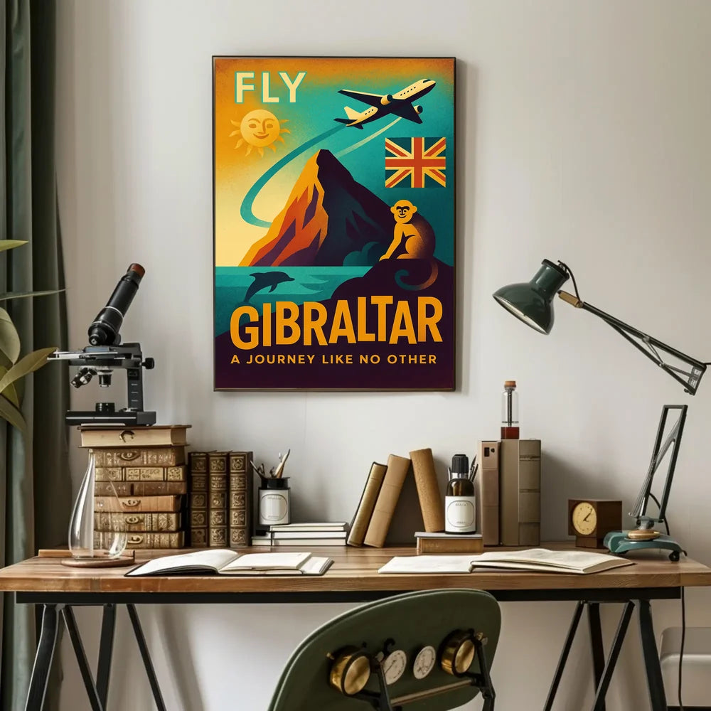 Gibraltar Adventure Vintage Art Travel Poster PosterGoat