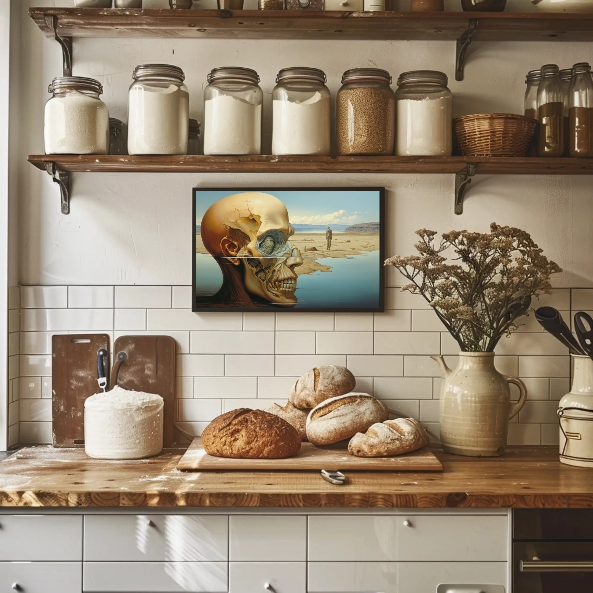 Surreal Desert Skull Fantasy Art Poster