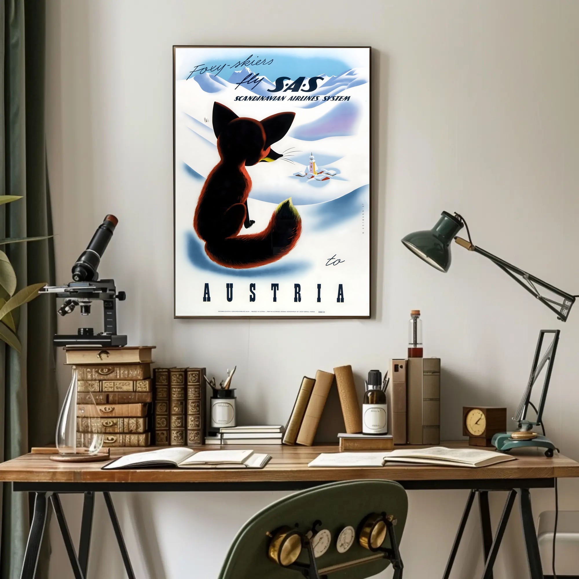 Vintage SAS Travel Poster: Explore Austria's Alpine Charm Travel Poster PosterGoat