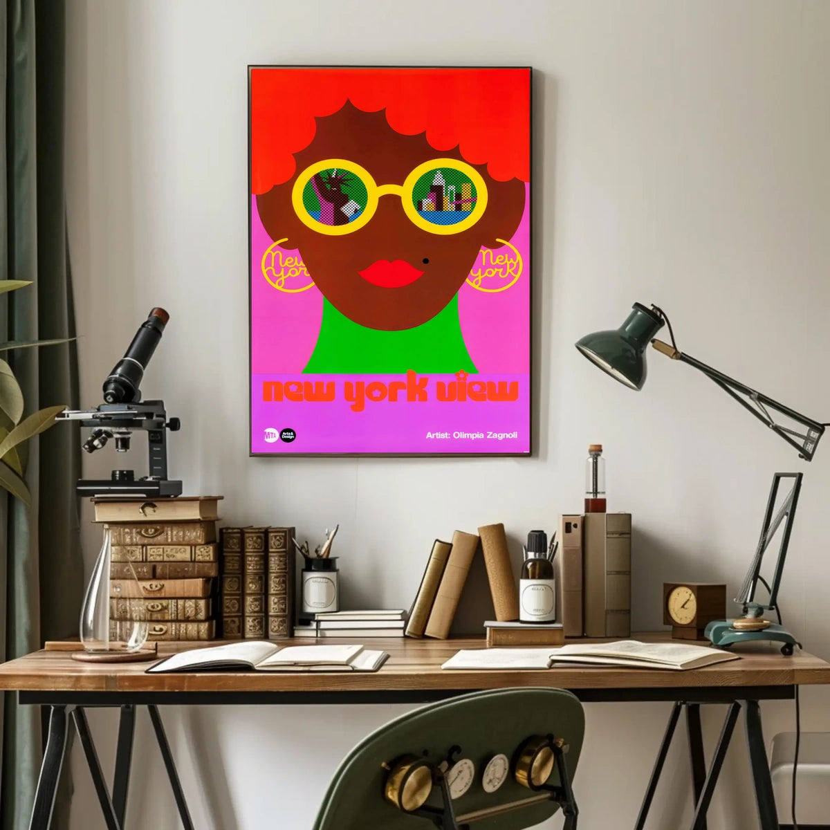 New York City Vibrant Pop Art Poster Abstract Wall Art