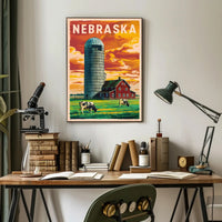 Nebraska Farm Landscape Poster