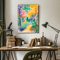 Vibrant Impressionistic Garden Scene Art Print - Abstract Poster