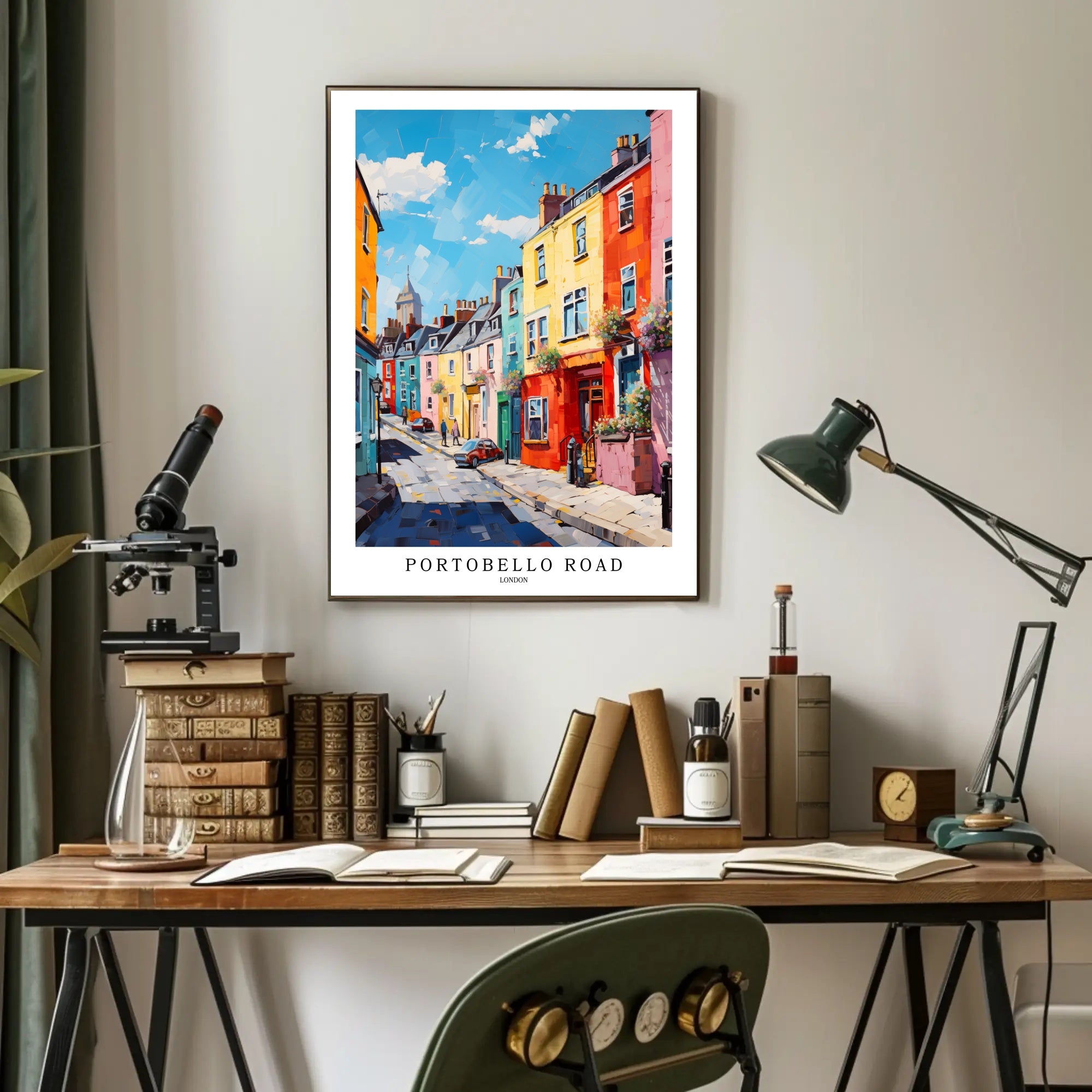 Portobello Road Impressionistic Urban or Cityscape Poster PosterGoat