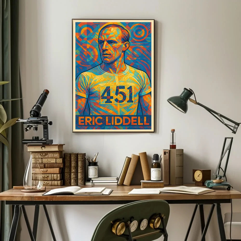 Eric Liddell 451 Geometric Portrait Art Poster