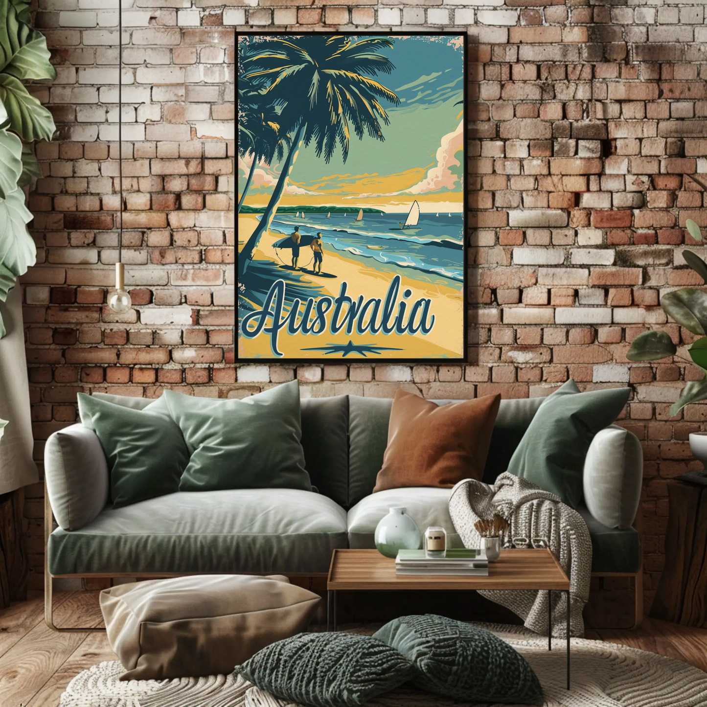 Vintage Travel Poster - Australia Beach Surf