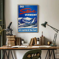 Vintage Ski Adventure in Stowe Travel Poster PosterGoat