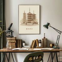 Kyoto Architectural Illustration Poster
