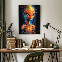 Digital Alien Visage Poster