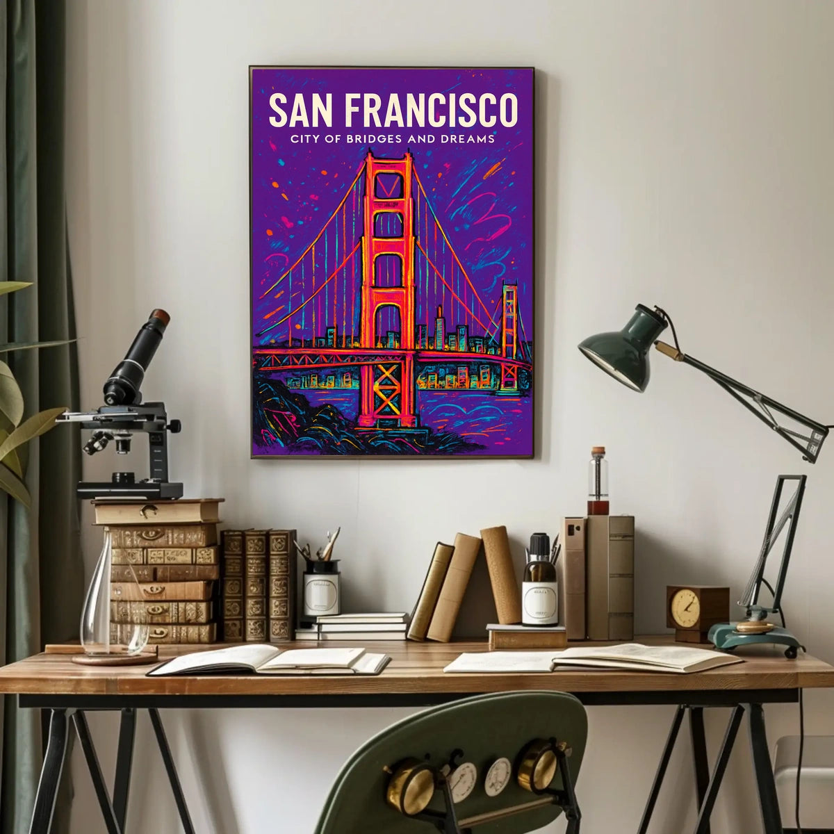 San Francisco City of Bridges and Dreams Poster