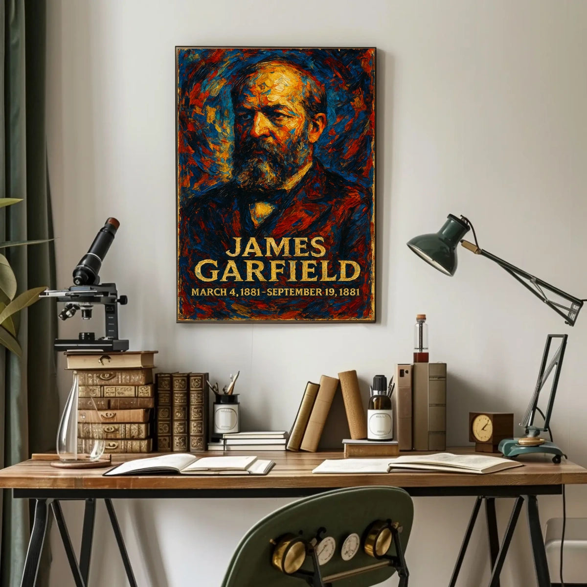 James A. Garfield 20th President of the United States Glitch Hop Art Poster