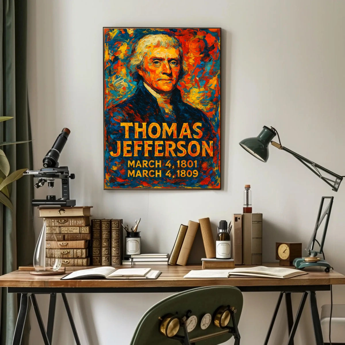 Thomas Jefferson 3rd President of the United States Glitch Hop Art Poster
