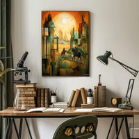 Surreal Journey Through Geometric Landscapes Poster