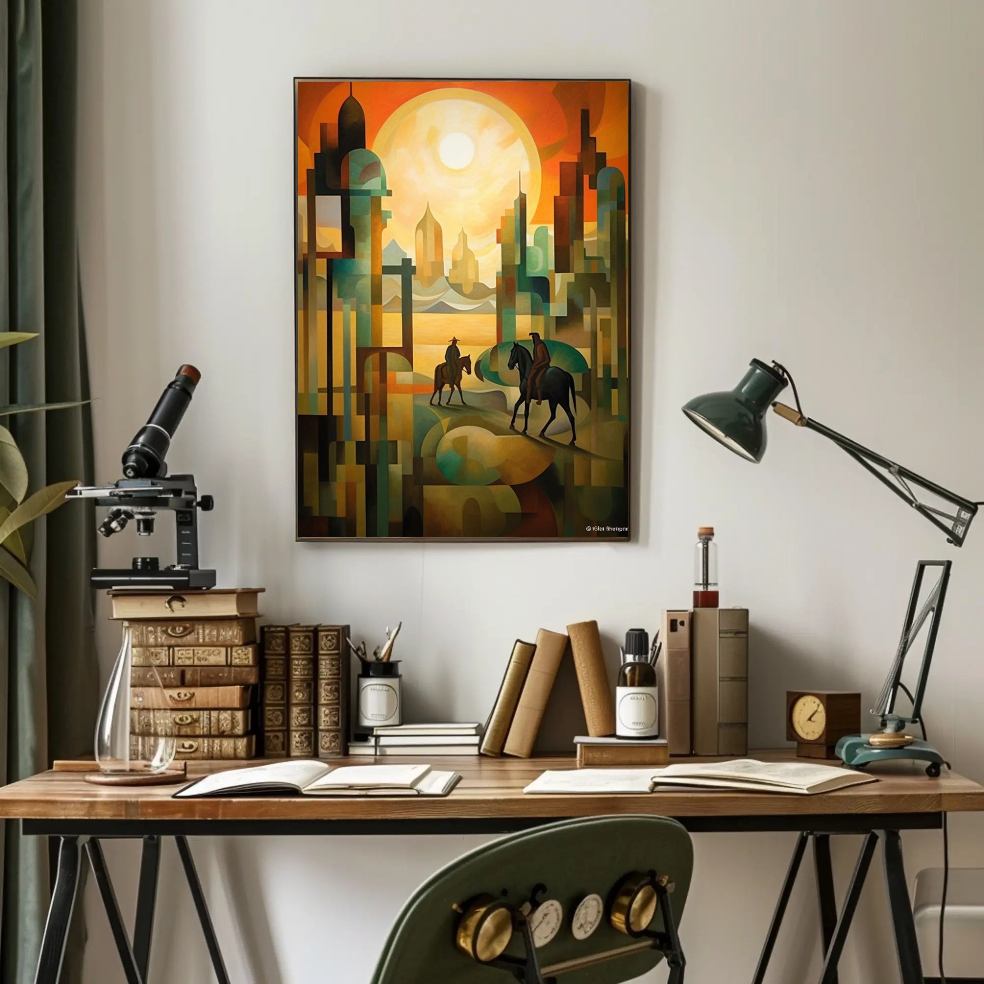 Surreal Journey Through Geometric Landscapes Poster