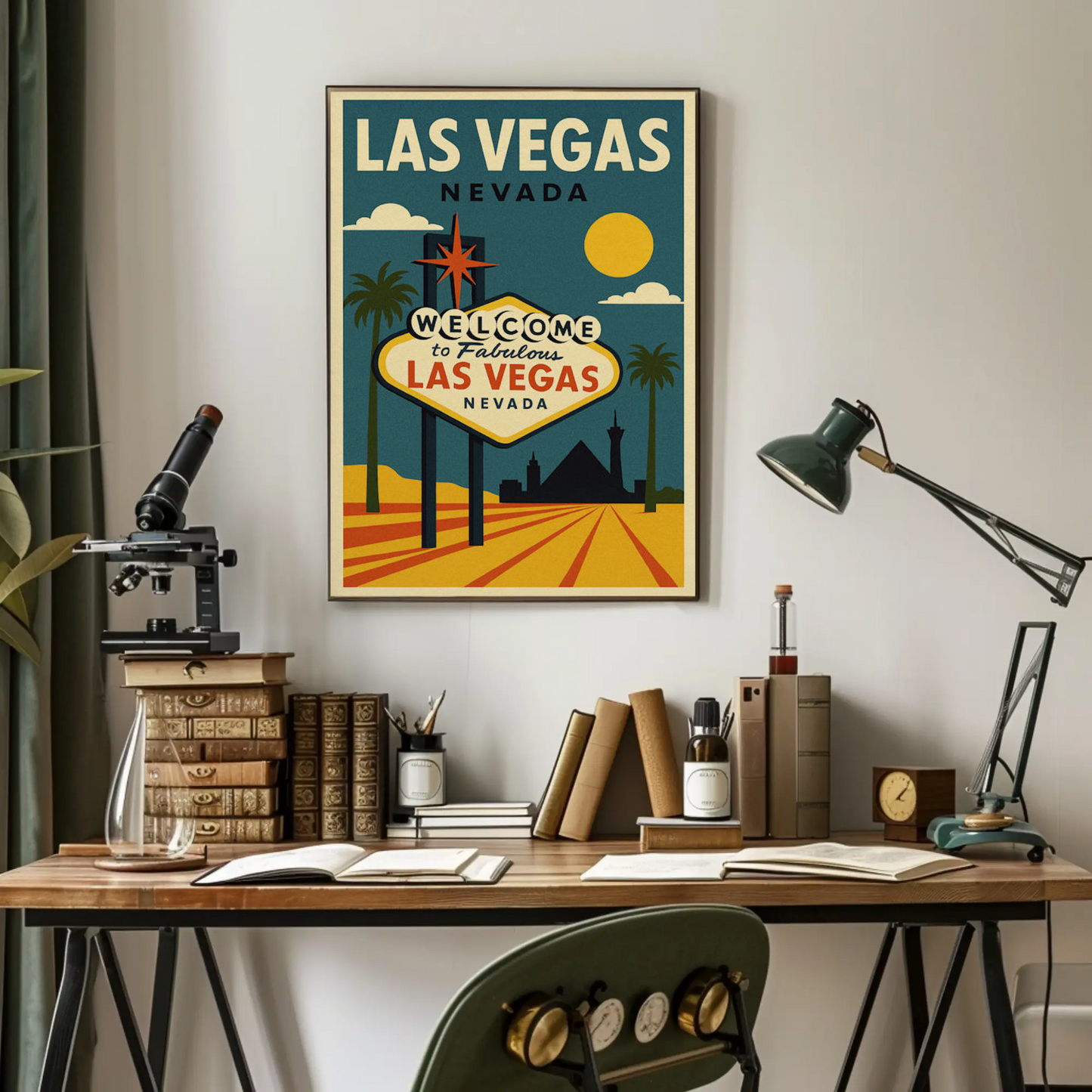 Classic Las Vegas Welcome Sign Retro Art Poster