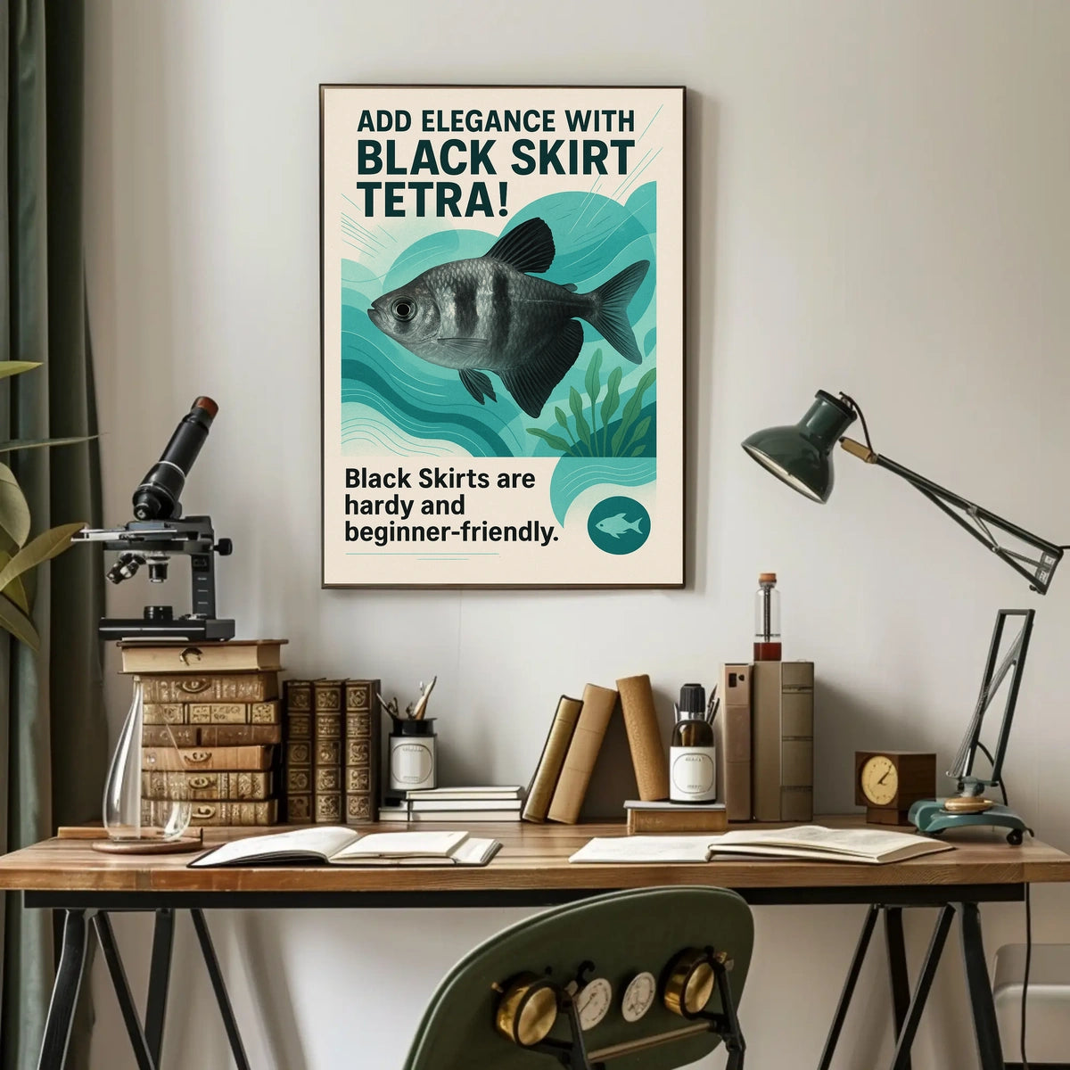 Add Elegance with Black Skirt Tetra Poster