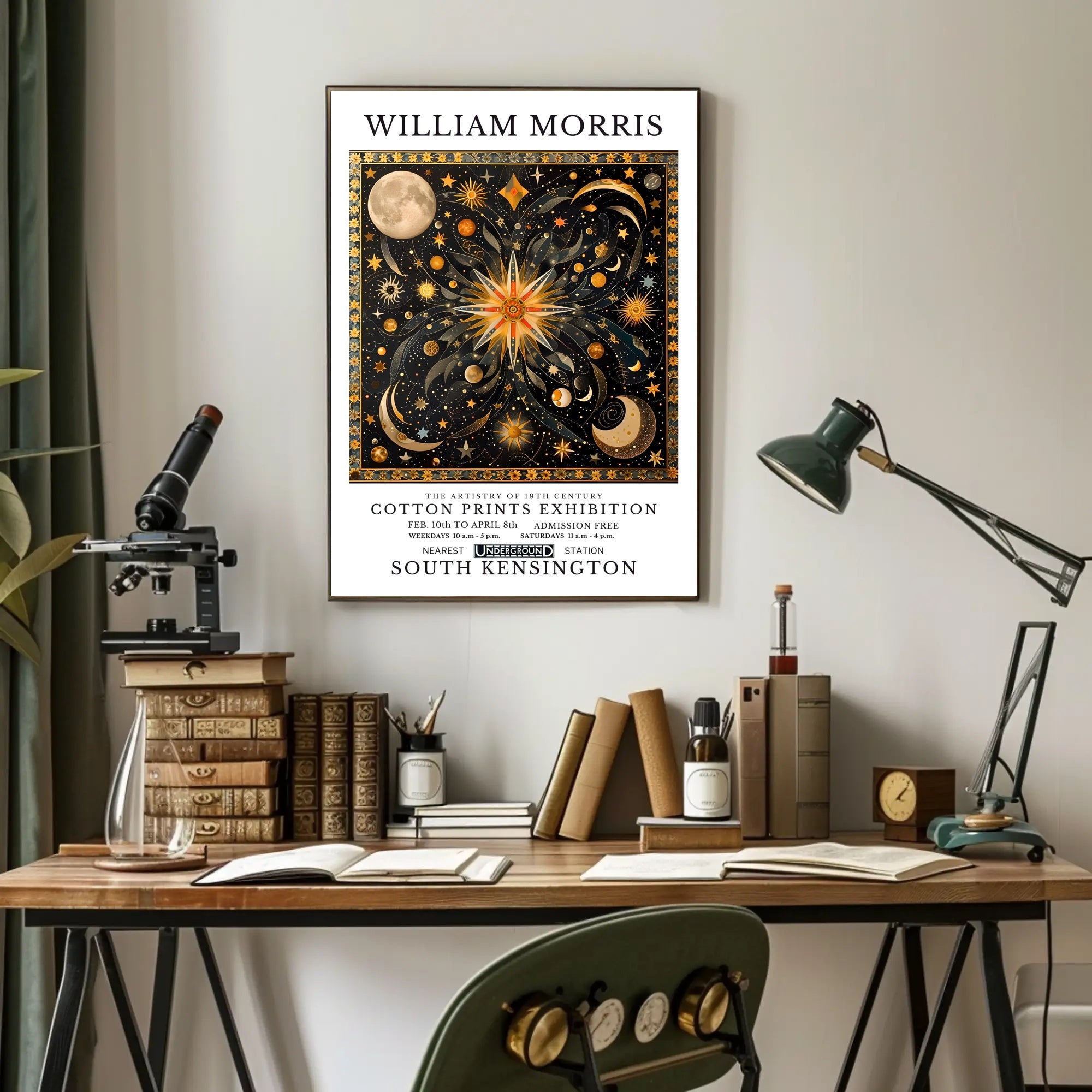 William Morris Cotton Prints Exhibition Poster