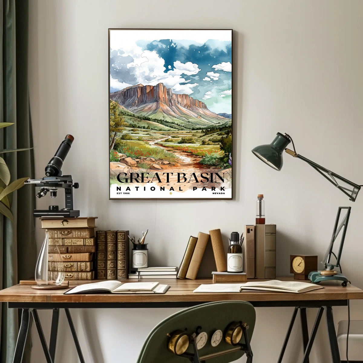 Great Basin Watercolor Wall Art Poster