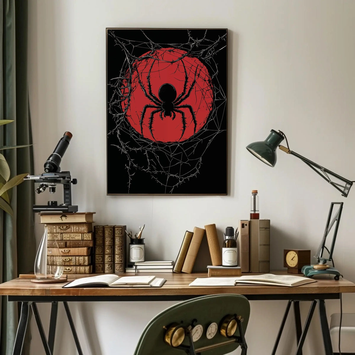 Spider Silhouette Graphic Ominous Dark Poster