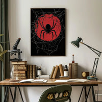 Spider Silhouette Graphic Ominous Dark Poster